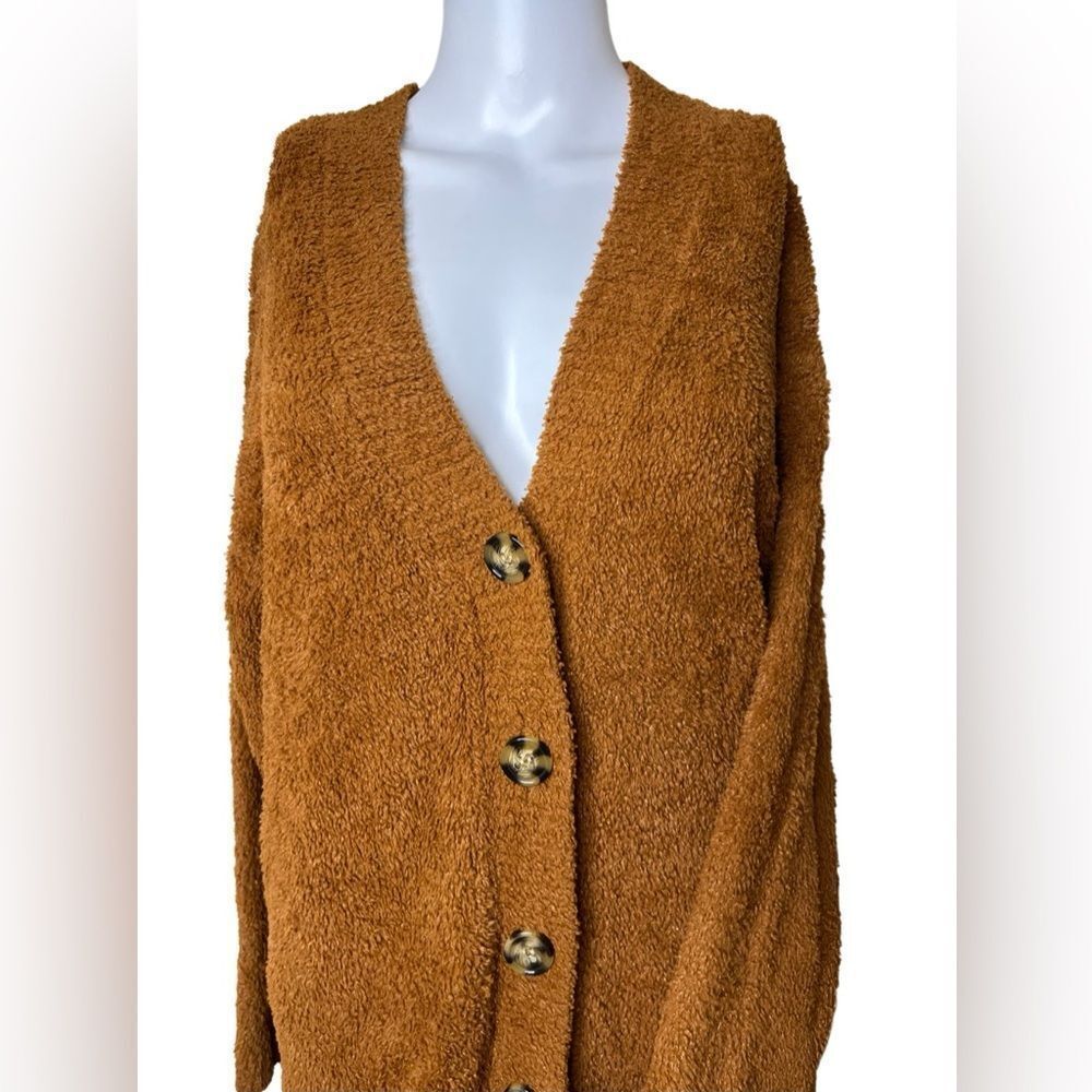 Forever 21 Cozy Brown Button-Up Women's Sweater Medium